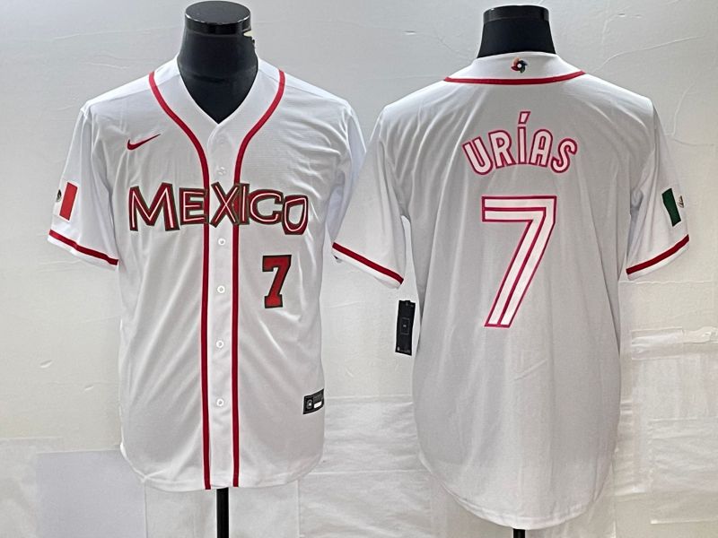 Men 2023 World Cub Mexico #7 Urias White Nike MLB Jersey50->more jerseys->MLB Jersey